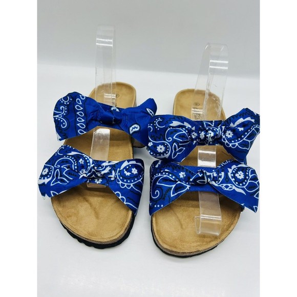 MATA Shoes Women's Bandana Broadwalk Sandal - Blue US 9 #T-13 - Picture 2 of 7